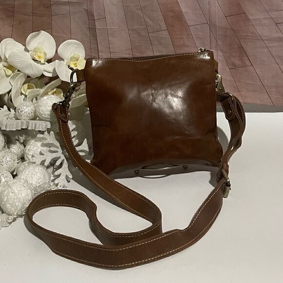 UNOETH Leather Crossbody Brown Small - Picture 1 of 10